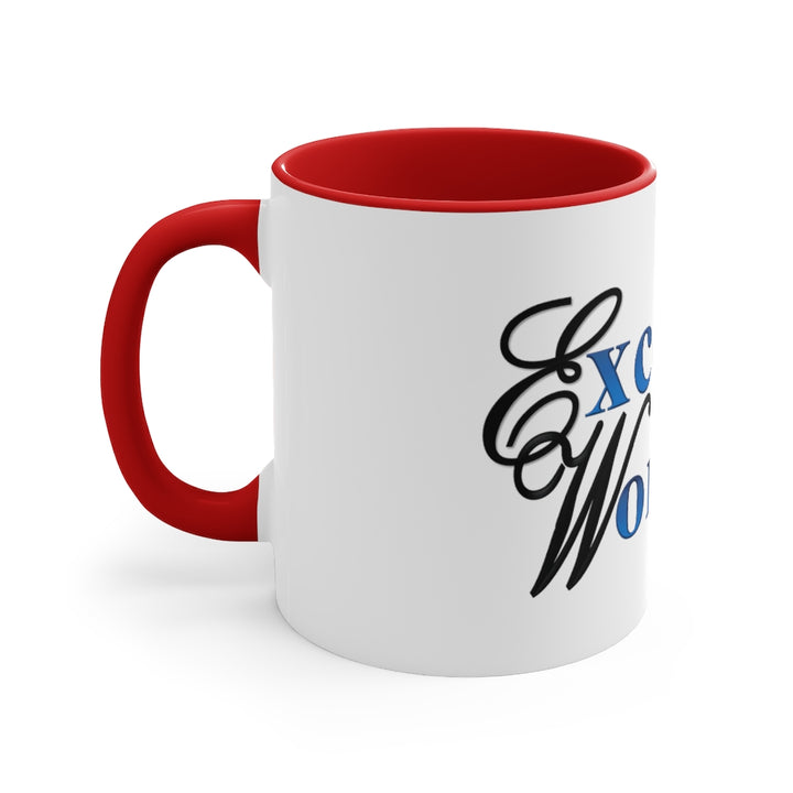 Mug 11oz White/Red Rim & Handle