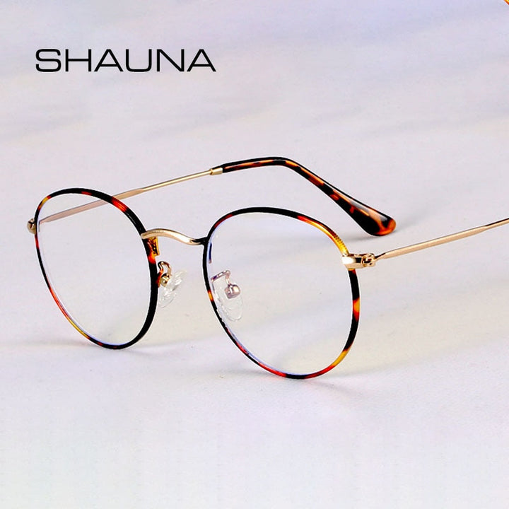 Gold blue-light blocking glasses round frame