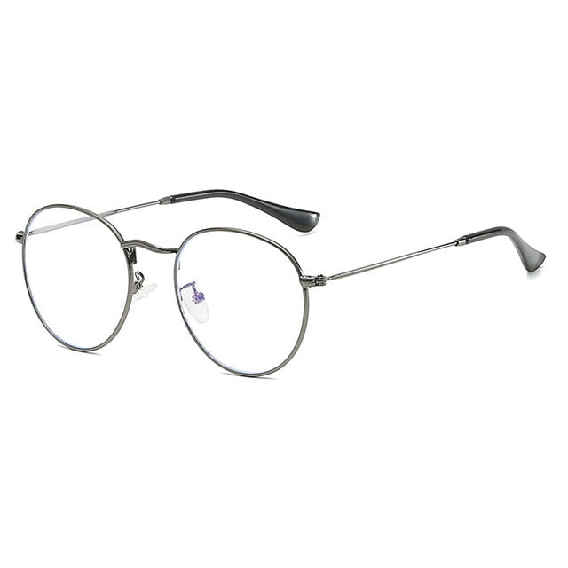 Designer SHAUNA classic round metal blue light blocking computer glasses