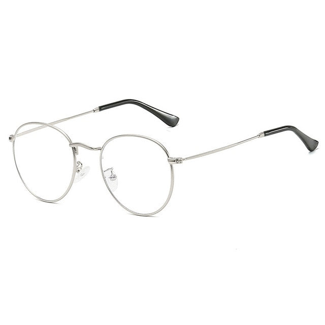 Designer SHAUNA classic round metal blue light blocking computer glasses